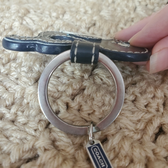 Coach Patent Leather Whale Keychain Blue - Picture 6 of 6